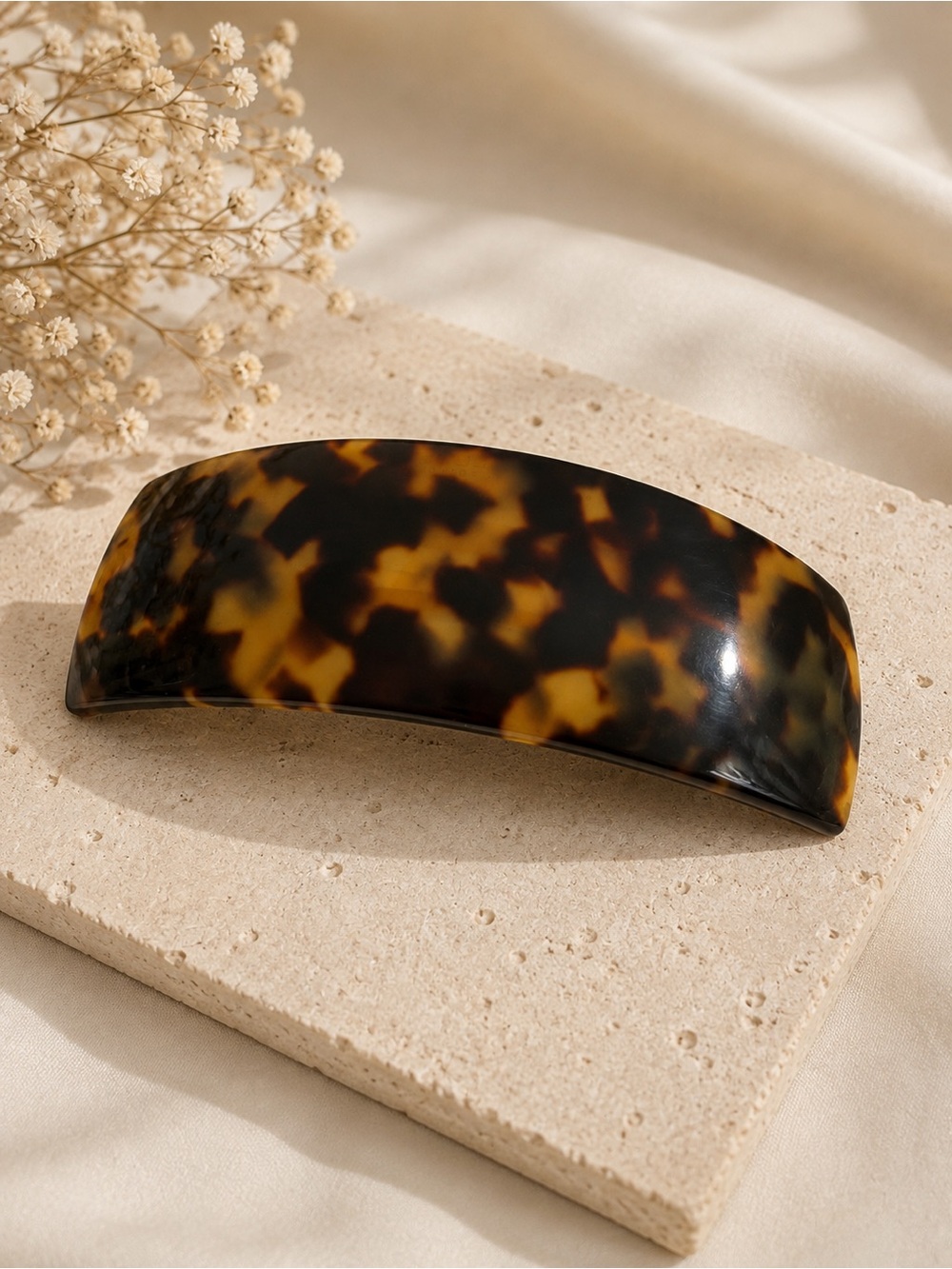 France Luxe Tortoiseshell Barrette Hair Clip Handmade in France Large 4”